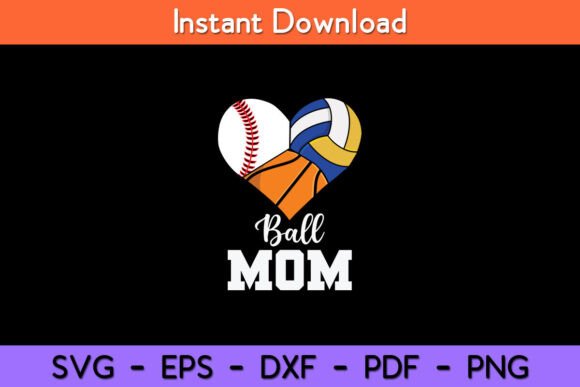Ball Mom Funny Softball Volleyball Design Review
